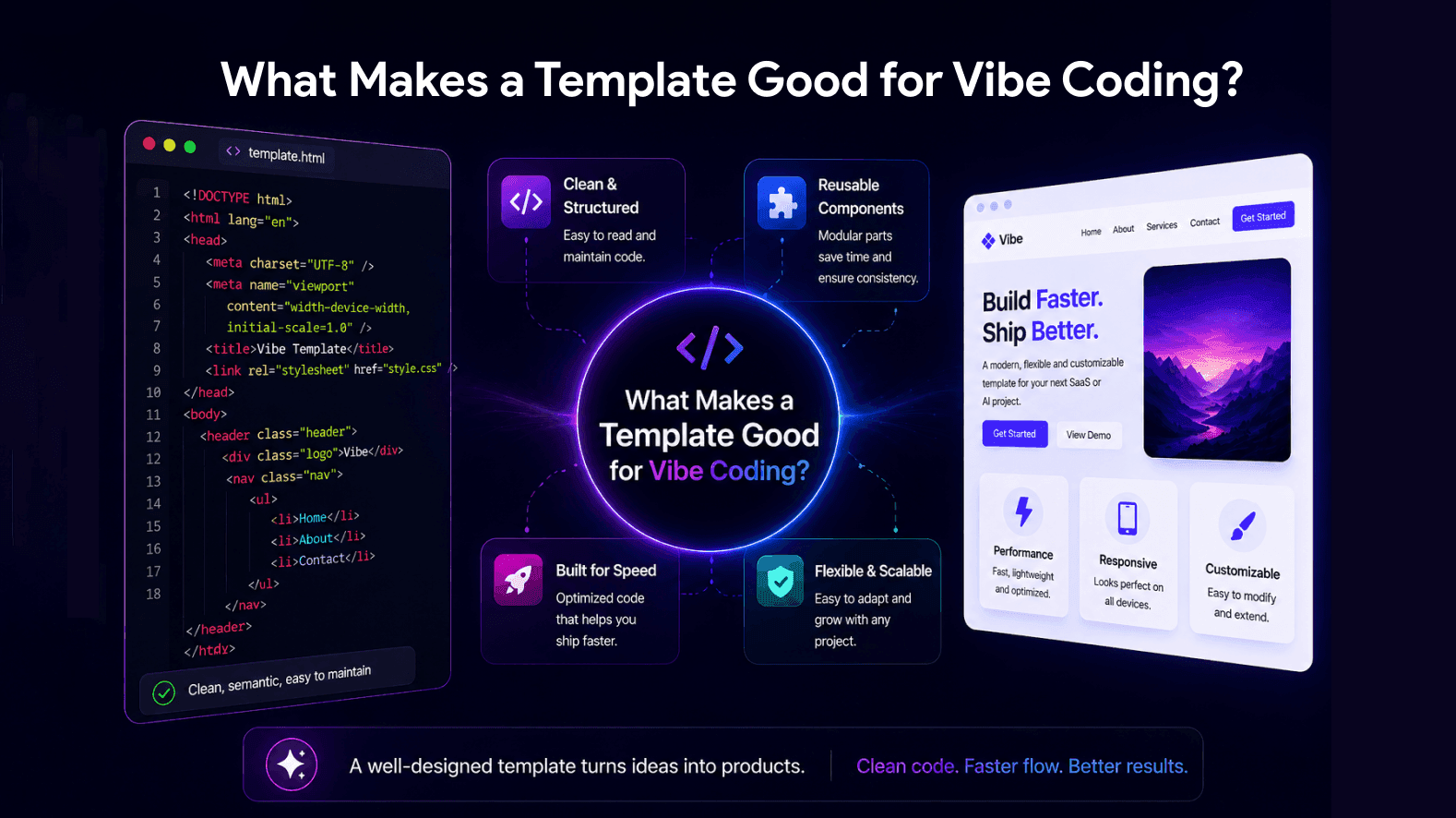 What Makes a Template Good for Vibe Coding?