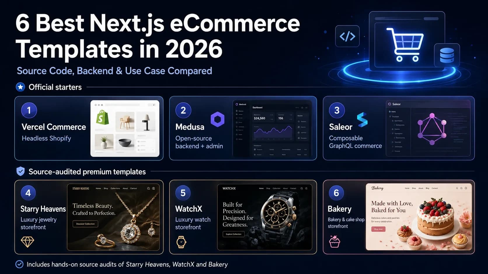 6 Best Next.js eCommerce Templates in 2026: Source Code, Backend & Use Case Compared