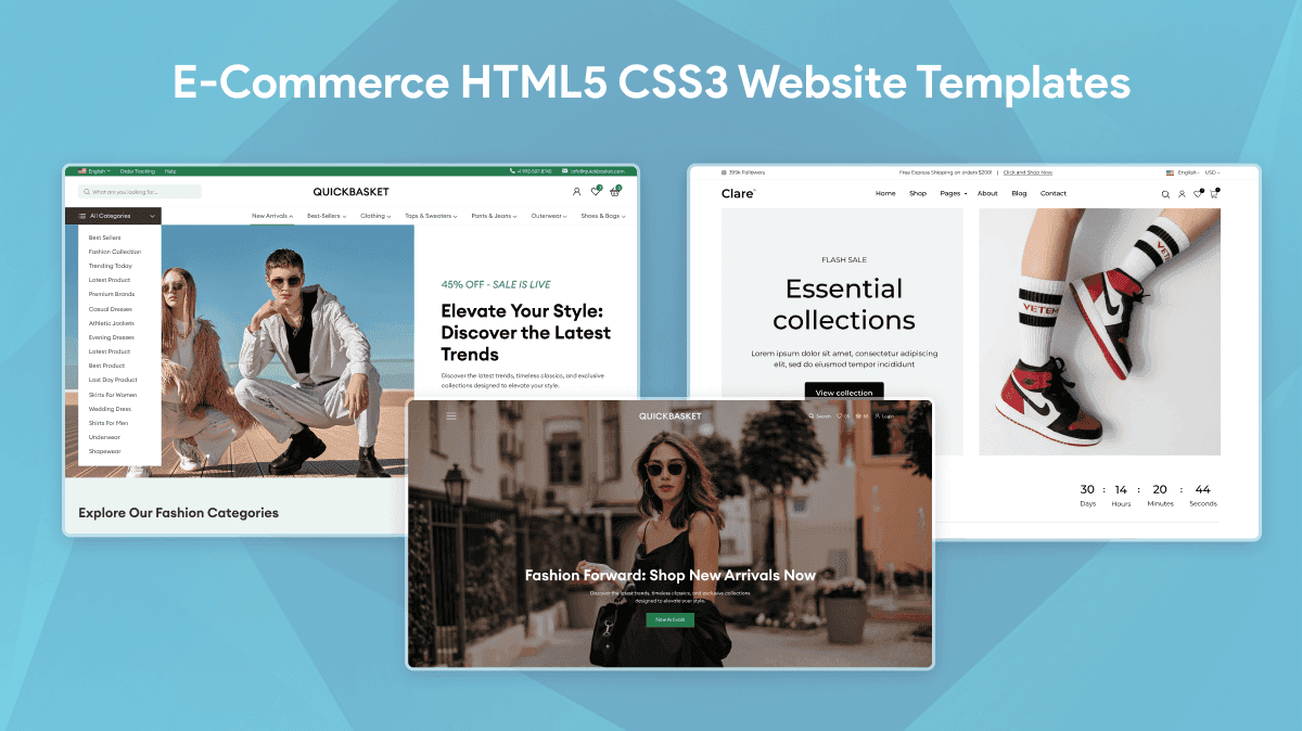 E-commerce HTML5 CSS3 Website Templates — Responsive & SEO-Ready